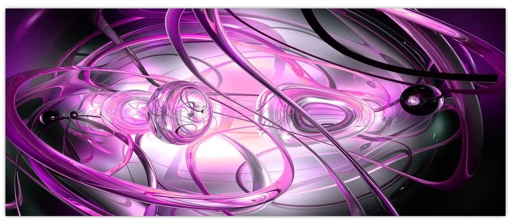 Tabloul cu abstracție frumoasă în violet (120x50 cm)