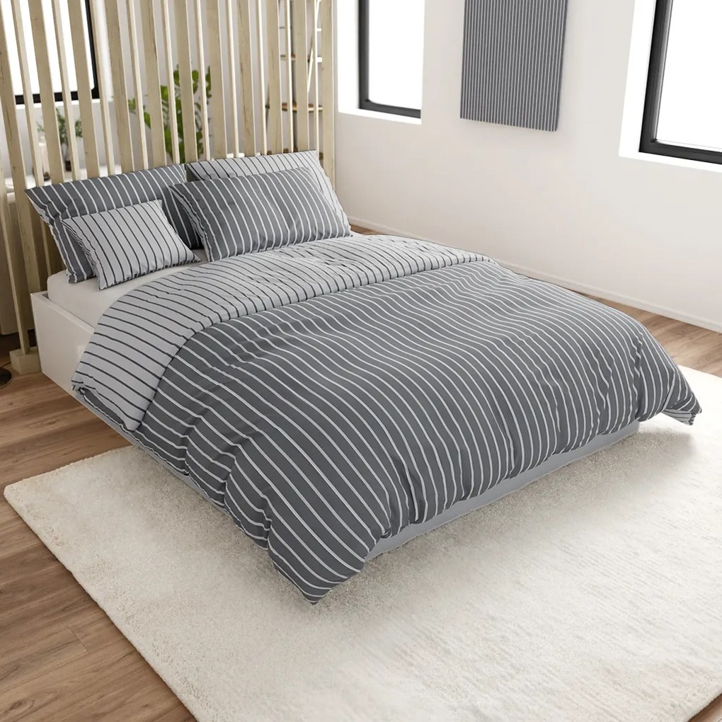 Lenjerie de pat din bumbac Caprivi gri hotelova capsă Dimensiune lenjerie de pat: 70 x 90 cm | 140 x 200 cm