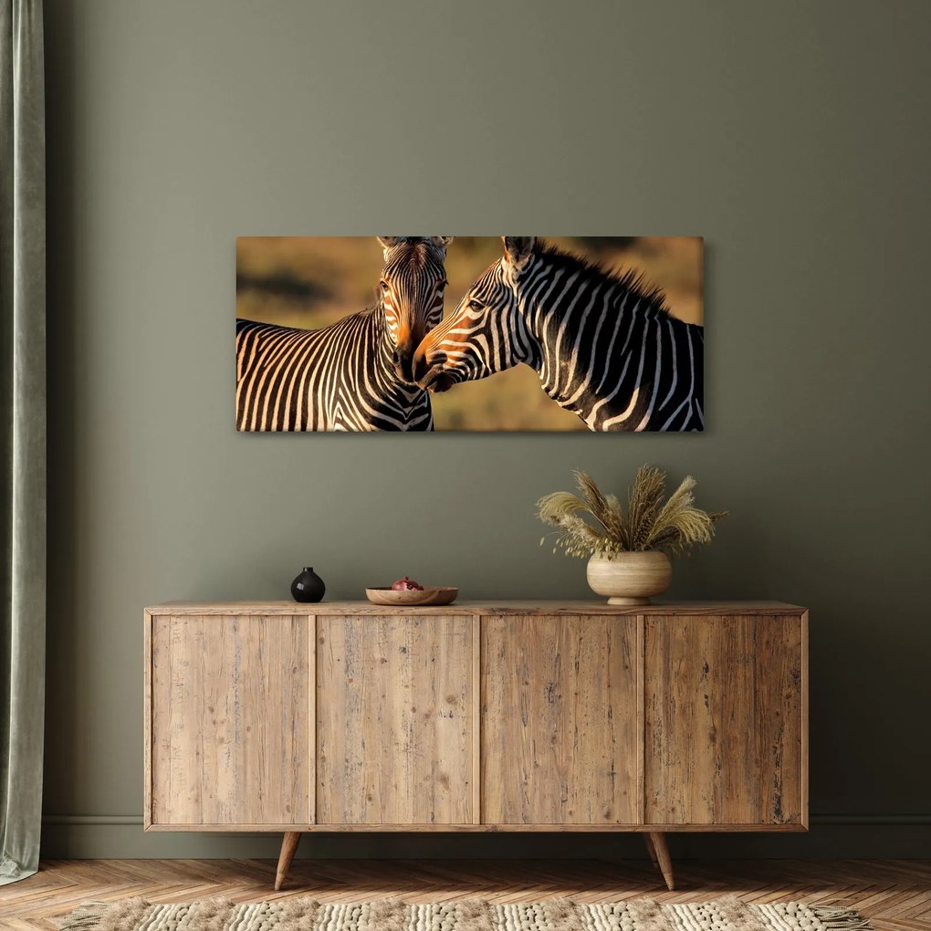 Tablou - Două zebre (120x50 cm)