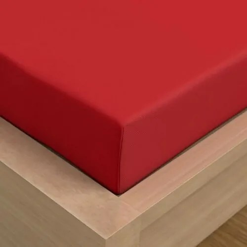 Kvalitex Cearșaf din satin cu elastic roșu, 90 x200 cm, 90 x 200 cm
