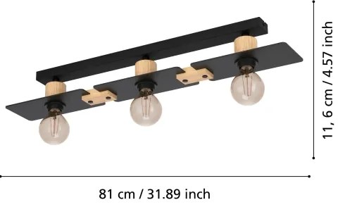 Plafonieră BRAMERTON 3xE27/40W/230V Eglo 43751