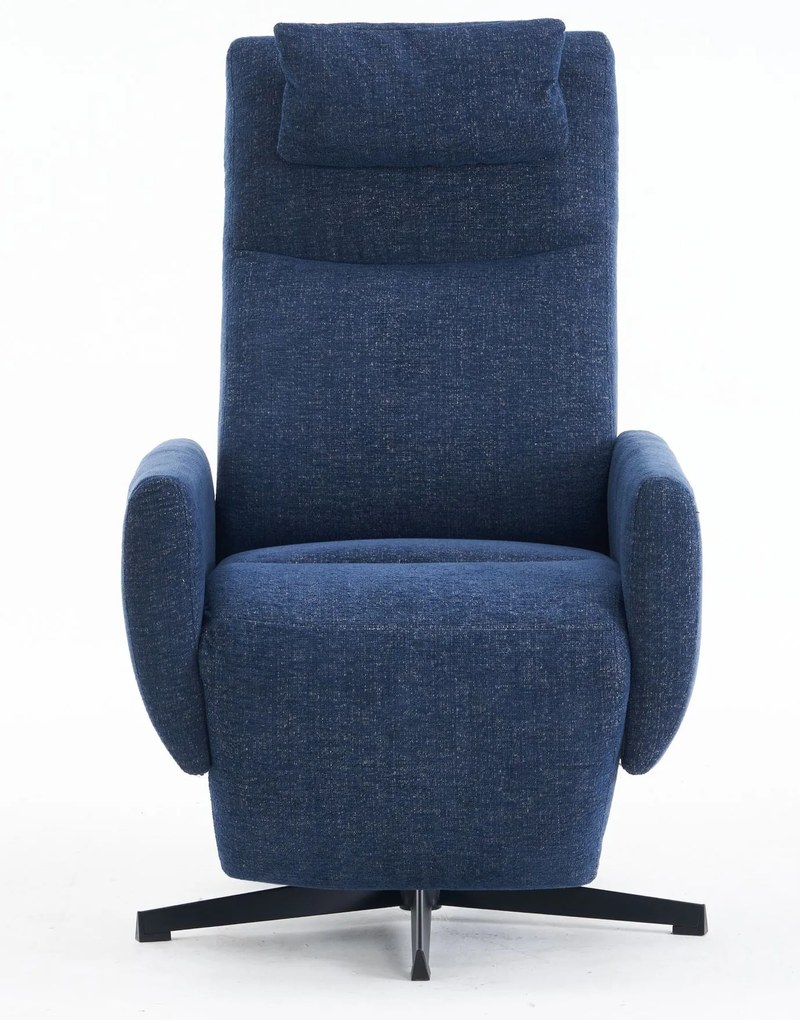 Fotoliu confortabil cu funcție de relaxare, cu bază rotativă și spătar reglabil, 67x80,5x110 cm, Albastru