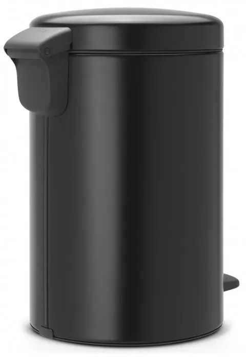 Cos de gunoi cu pedala Brabantia NewIcon 649029, 12 L, Inchidere lina, Baza antiderapanta, Negru
