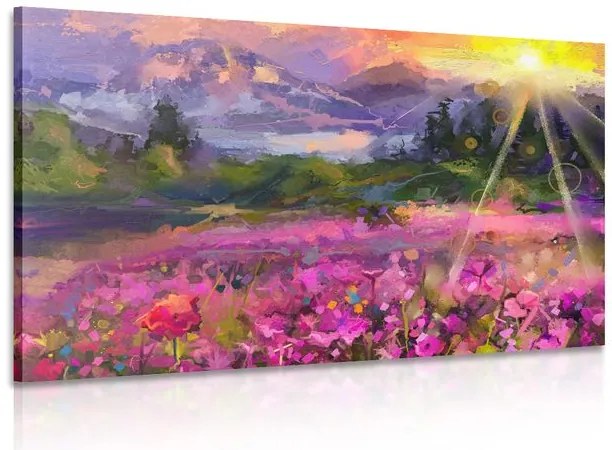 Tablou pictură în ulei peisajul colorat