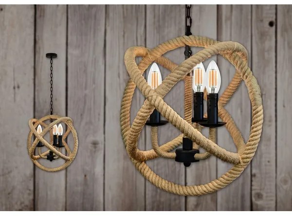 Lustră LED pe lanț ROPE GLOBO 3xE14/4,3W/230V