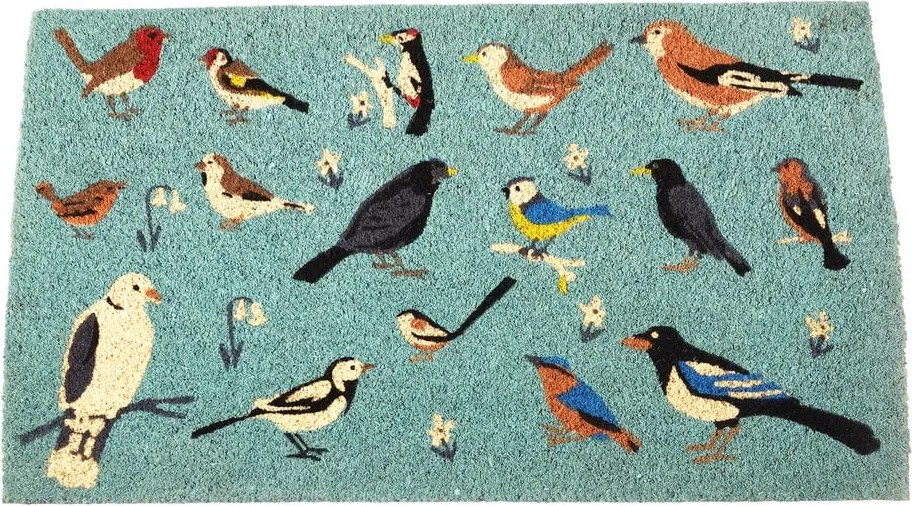Covoraș de intrare din fibre de nucă de cocos 43x73 cm Garden Birds – Rex London