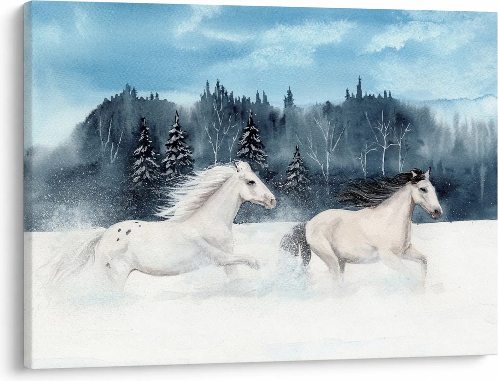 Tablou cu caii pictați (70x50 cm)