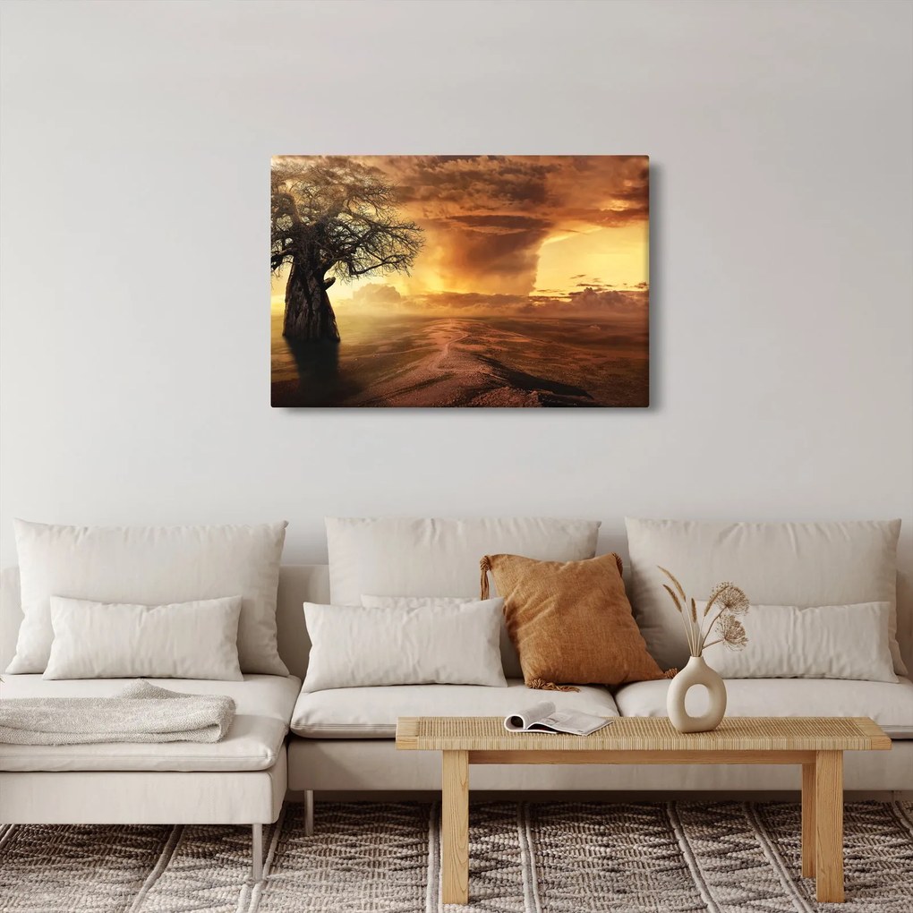 Tablou cu norii portocalii (90x60 cm)