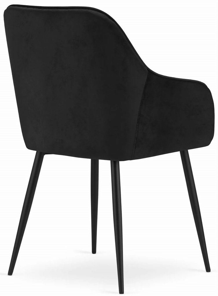 Scaun de sufragerie din catifea negru, NUGAT