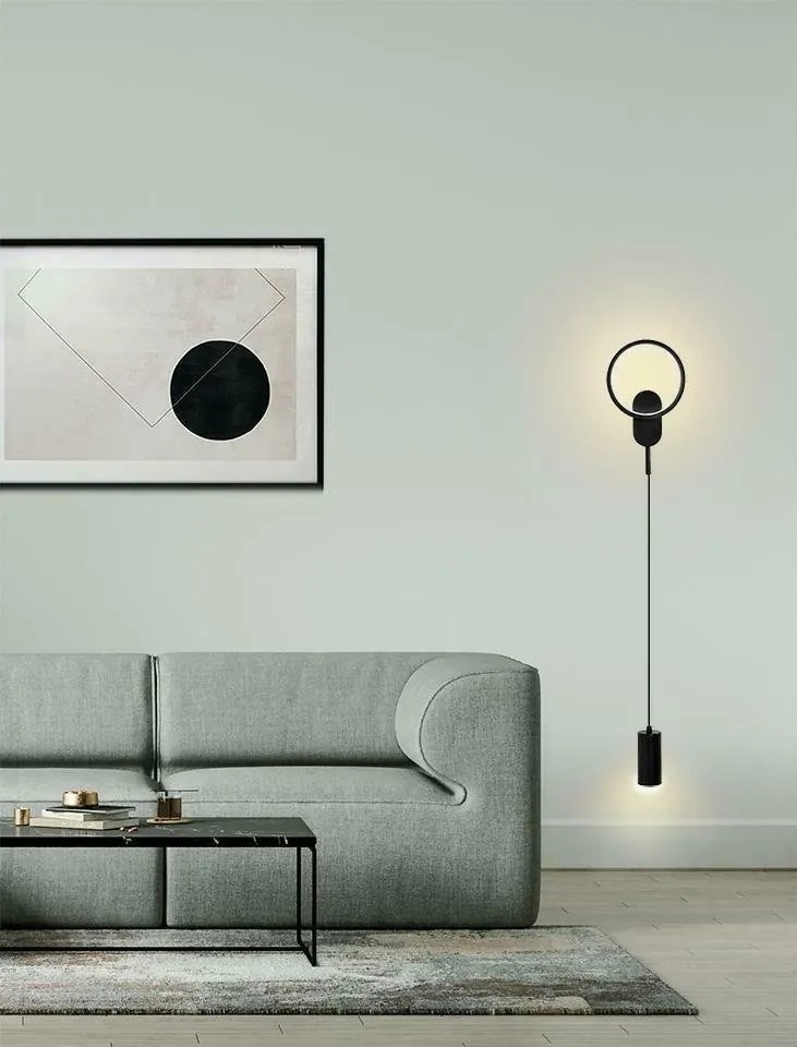 Aplica de perete cu 2 puncte de lumina COMO negru