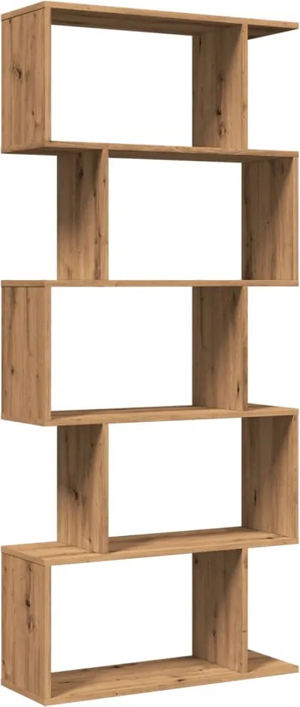 vidaXL Bibliotecă/separator 5 nivel stejar artizanal 70x24x161 cm lemn