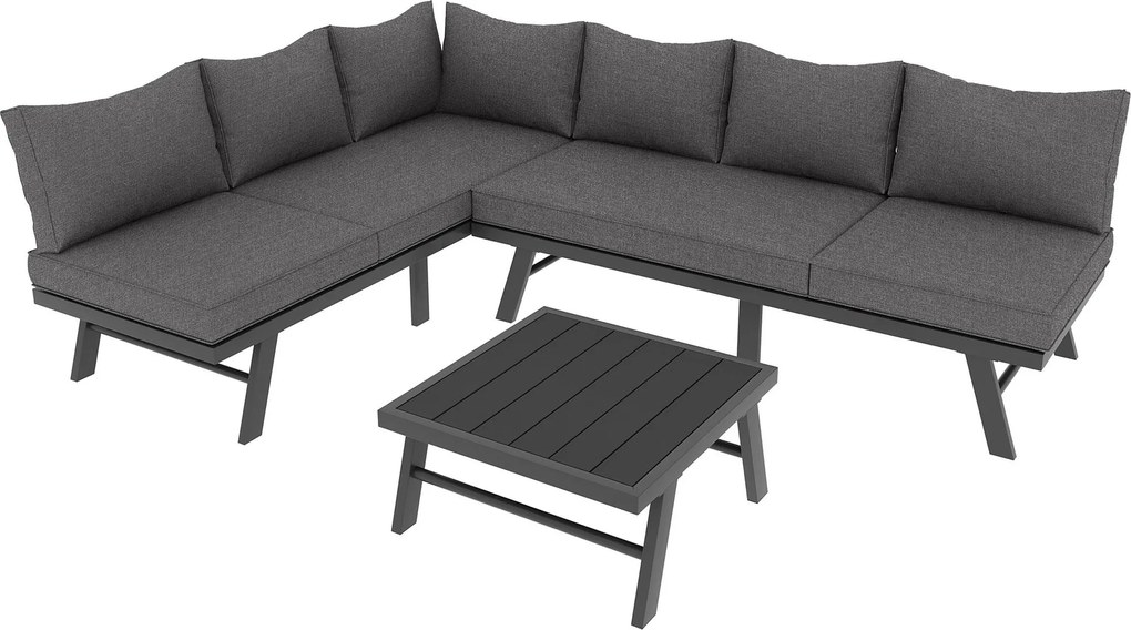 Set mobilier de grădină pentru 5-6 persoane, Gri | Aosom Romania