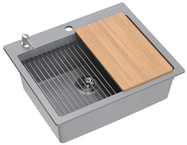 Chiuveta din granit KURT 110 WORKSTATION gri metalic