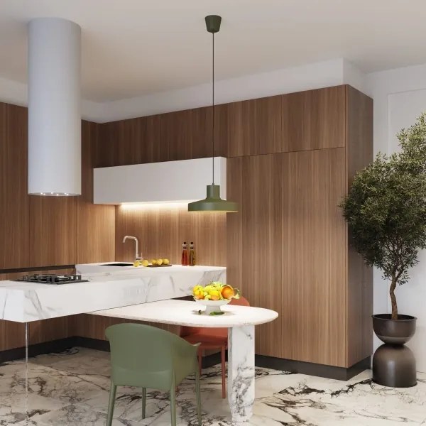 Lustră pe cablu Sollux SL.1705 BILO 1xE27/15W/230V d. 35 cm verde