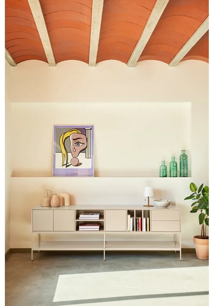 Comodă TV neagră 220x74x45 cm Platt – Teulat