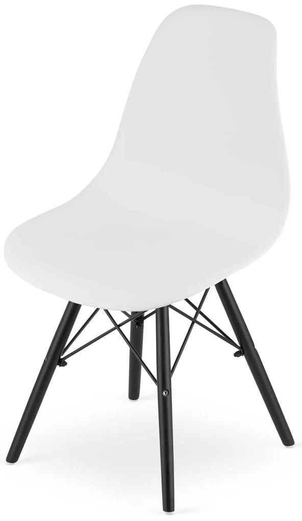 OFERTA Scaun alb OSAKA cu picioare negre calitatea II