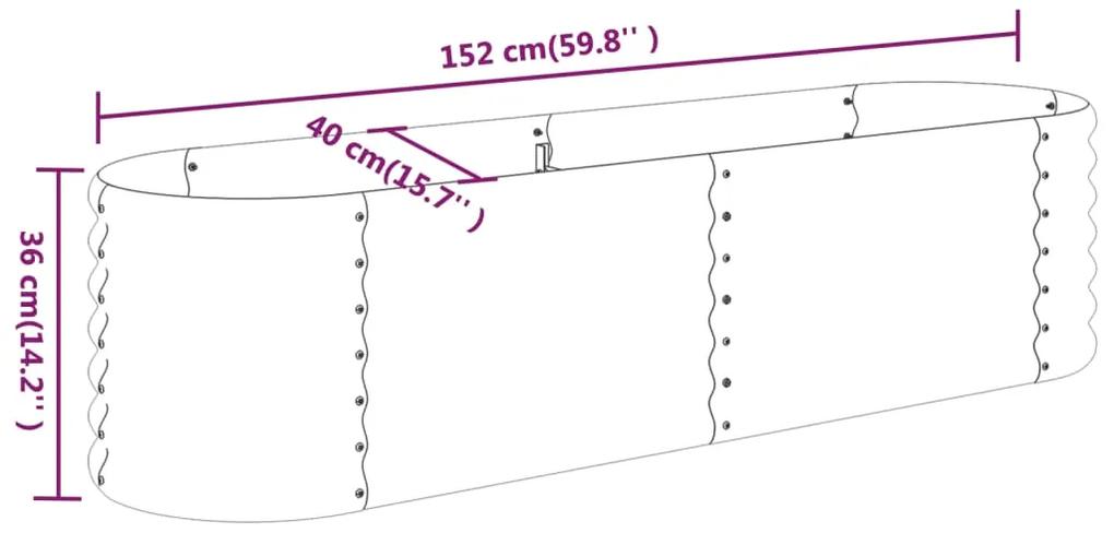 Jardiniera gradina gri 152x40x36 cm otel vopsit electrostatic 1, Gri, 152 x 40 x 36 cm
