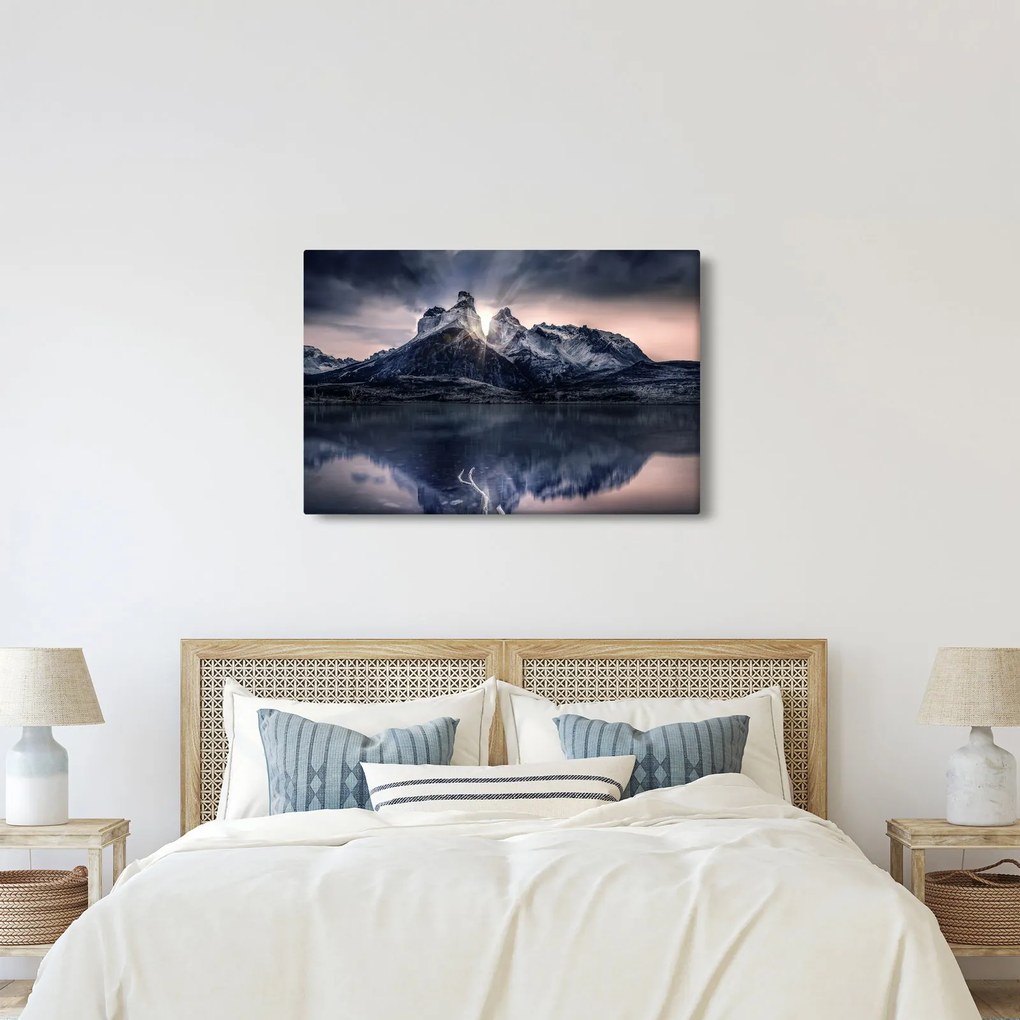 Tablou lacul cu munte (90x60 cm)