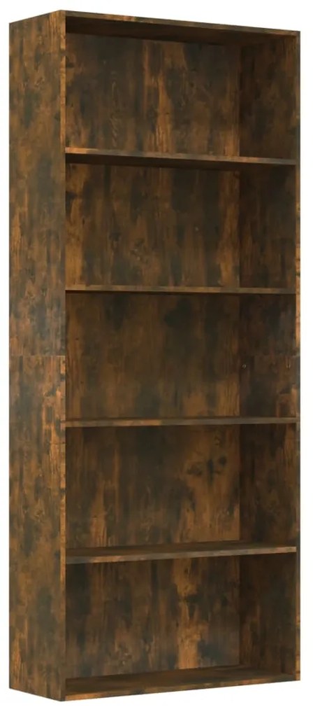 815402 vidaXL Bibliotecă 5 niveluri stejar fumuriu 80x30x189 cm lemn compozit