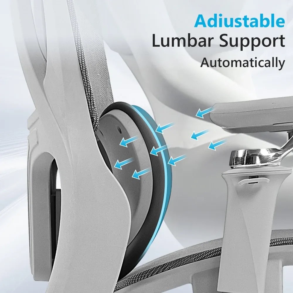 RHYTHM PRO Scaun ergonomic cu funcție Rhythm, sezut Translatie, cotiere 6D, Suport lombar ajustabil, Mesh, Gri