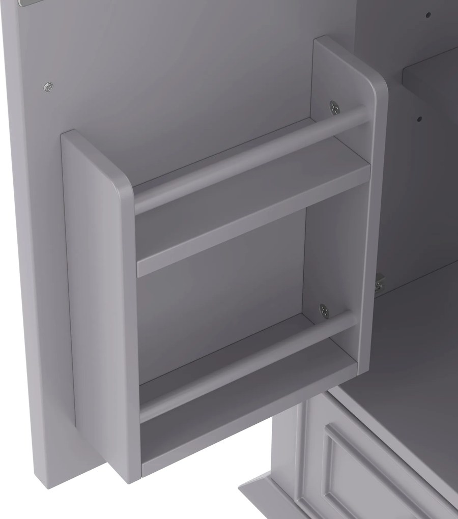 Dulap de baie cu chiuvetă, independent, spațiu mare de depozitare, 76x46x87 cm, Gri