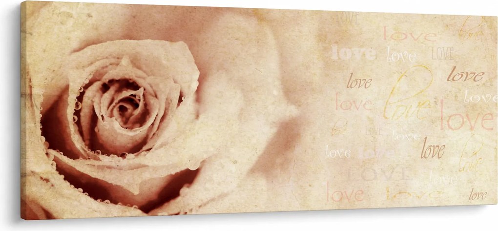 Tablou - floare de trandafir pentru îndrăgostiți (120x50 cm)