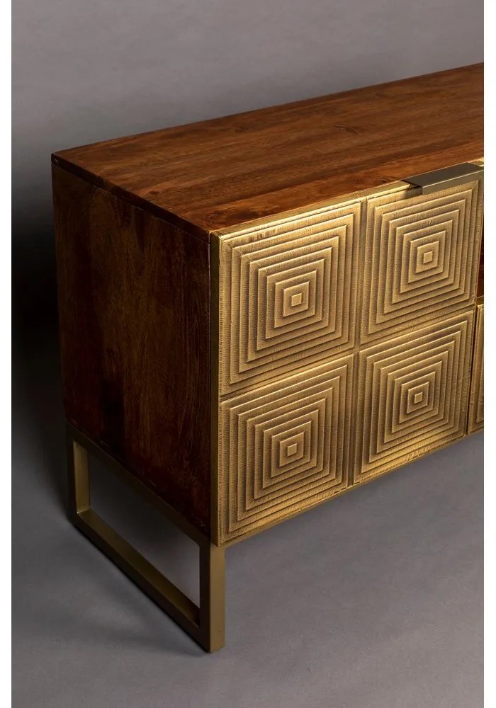 Comodă TV aurie din lemn de mango 40x60 cm Volan – Dutchbone