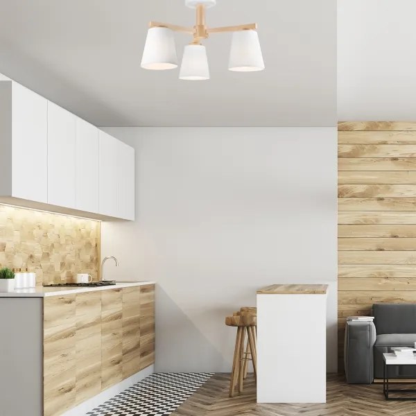 Lustr ELLIE 3xE27/60W/230V alb, montaj plafon