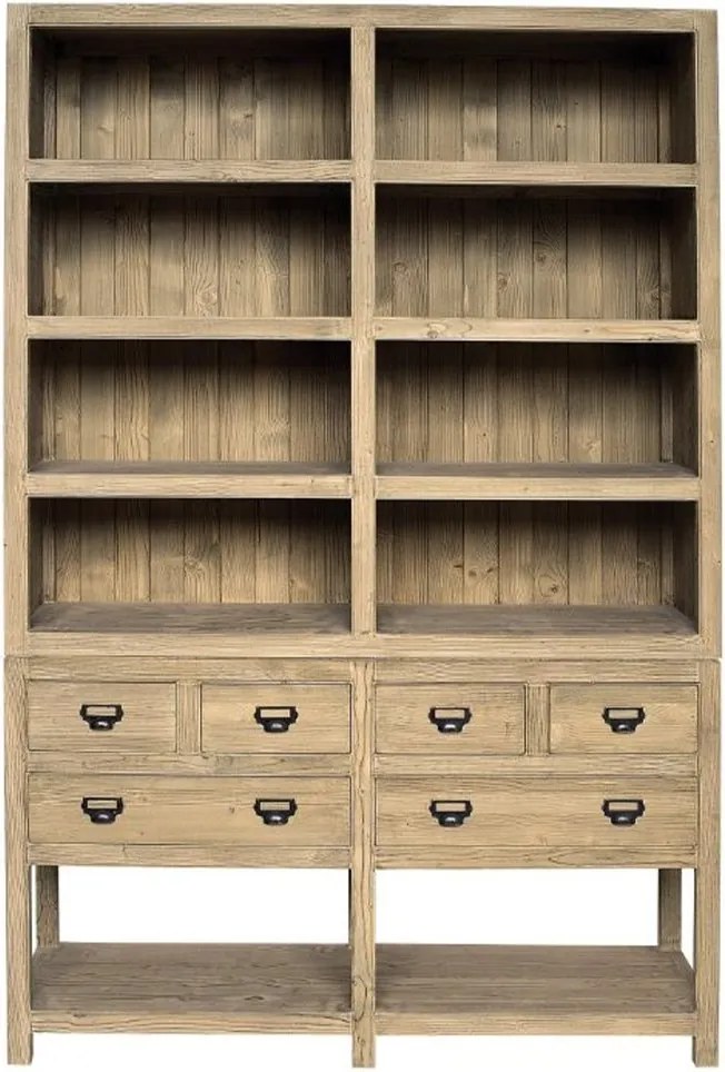 Vitrină lemn masiv dublă Heritage Pin Masiv, 150 × 45 × 230 cm