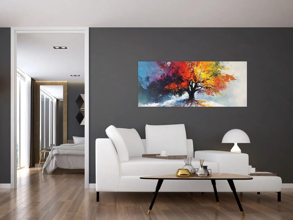 Tablou - Copac multicolor (120x50 cm)