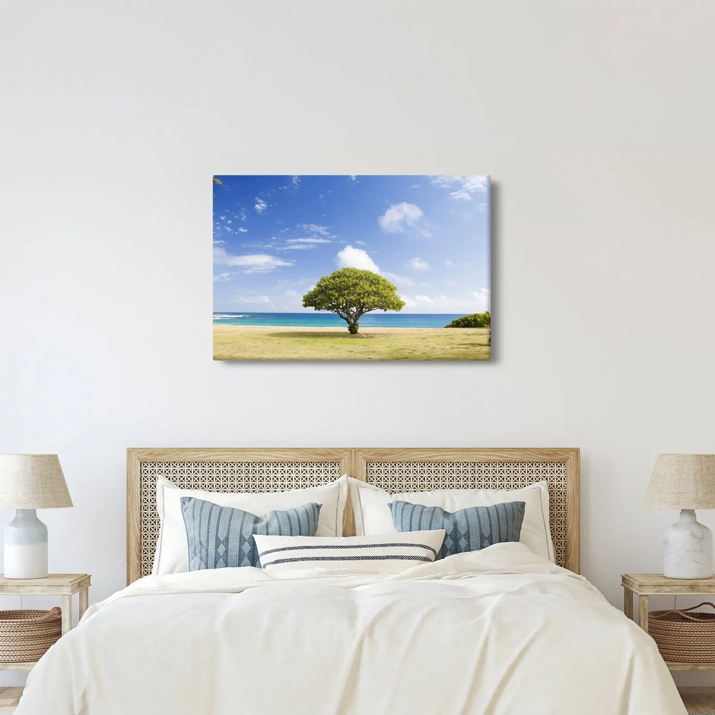 Tablou plaja cu copac (90x60 cm)