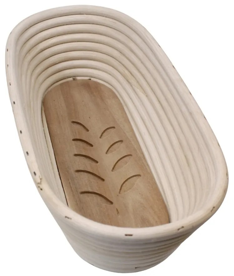 Coșuleț oval Home Elements cu bază de lemn Frunze32 x 15 x 9 cm