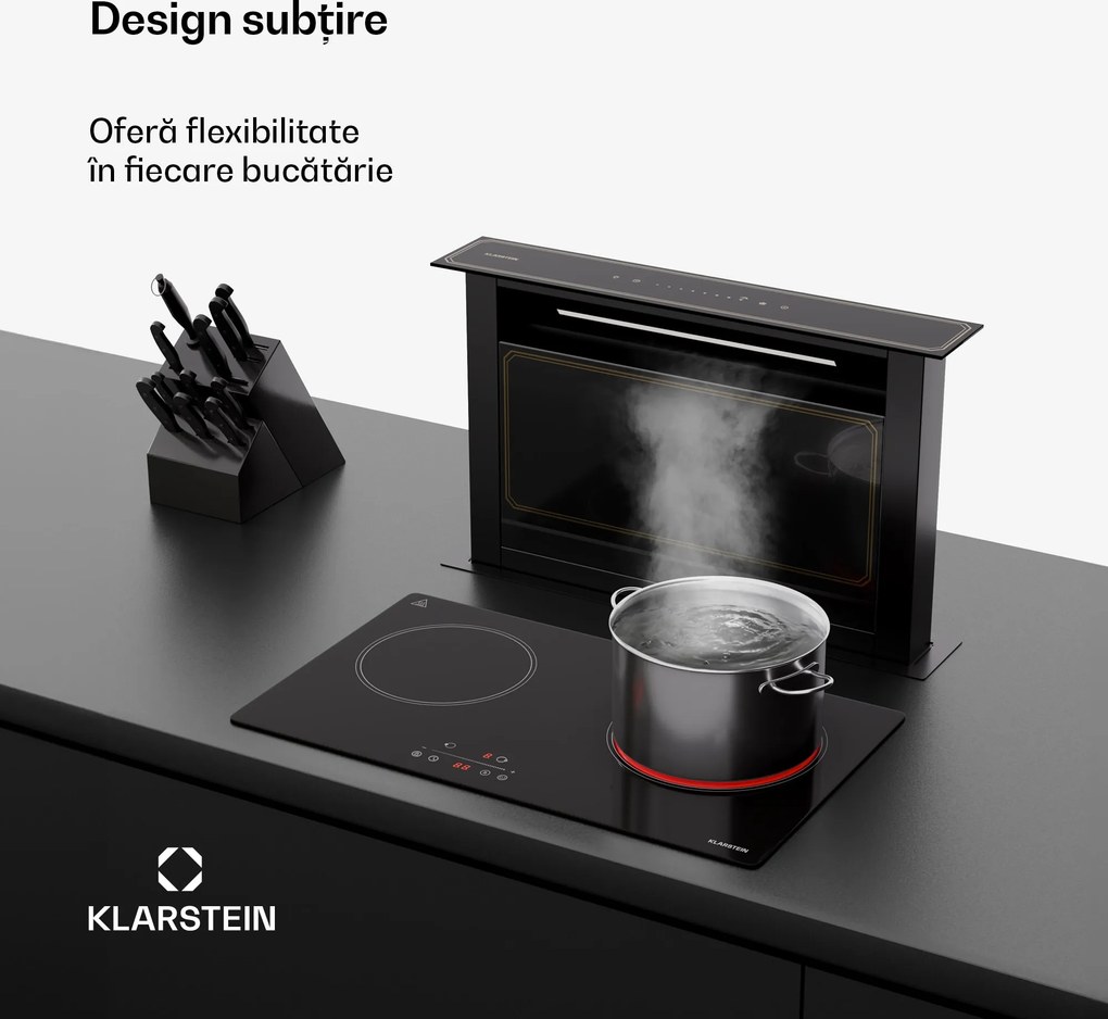Klarstein Plită CeramEase Slim VTC, ceramică, 2 plite, 4 kW, tactilă, temporizator