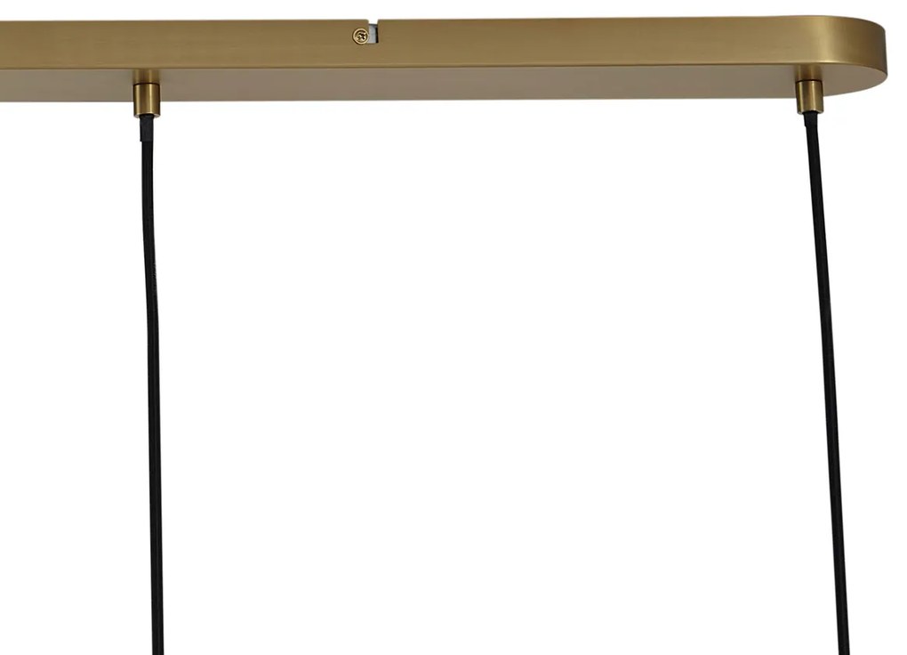 Lampă suspendată bronz cu sticlă dreptunghiulară fumurie, chihlimbar și verde, cu 4 lumini - Bao