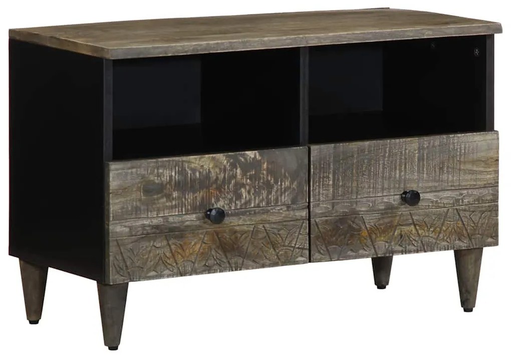 vidaXL Dulap TV Gri deschis 70x33,5x46 cm Lemn masiv Mango