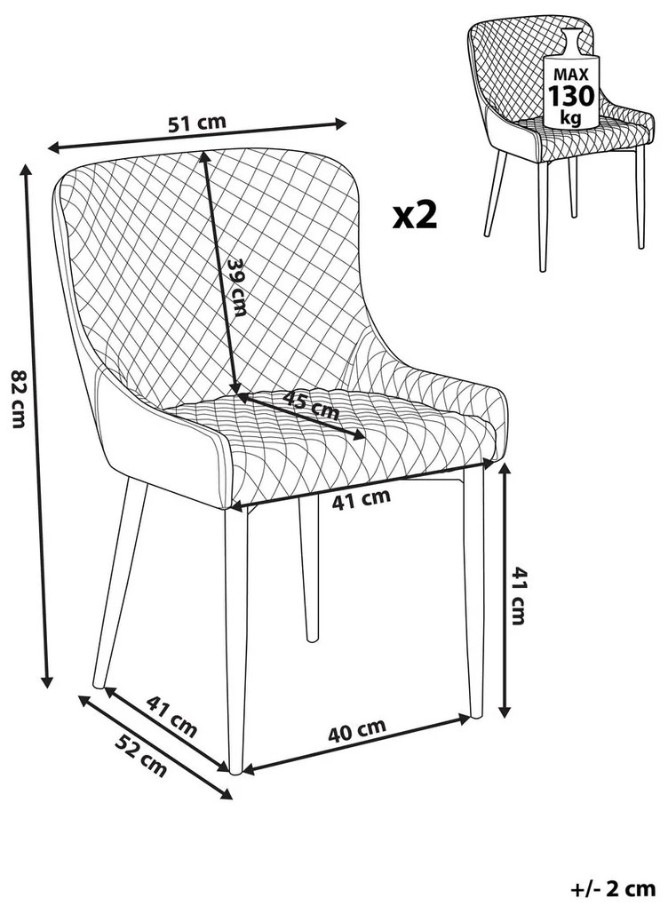 Set 2 buc. scaune pentru sufragerie Soho (maro). 1009899