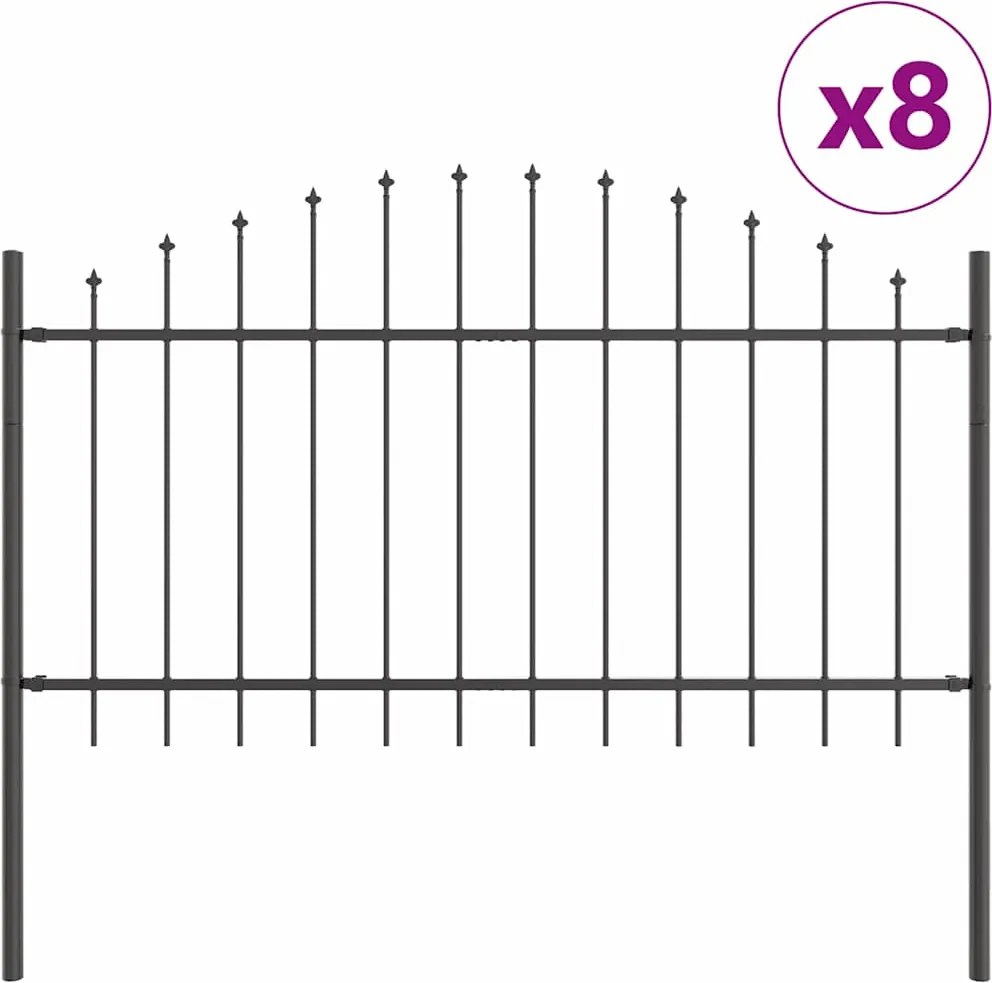 vidaXL Gard de Grădină 8 pcs Gri 170 x 140 cm