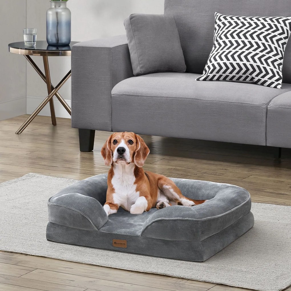 Juskys Pat pentru caini Sheena M 72 x 60 cm - gri