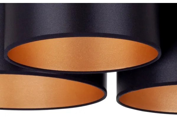 Lustră aplicată Duolla ROLLER TRIO SHINY 3xE27/15W/230V negru/auriu