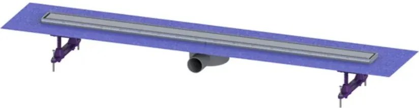Set rigola pentru dus plus capac Kessel Linearis Compact 105 cm inox cu sita de par si clapeta multistop