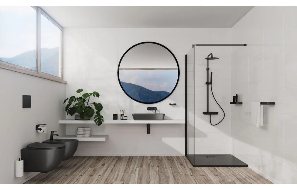 Cadita dus dreptunghiulara Deante Correo antracit metalic 120x80 cm
