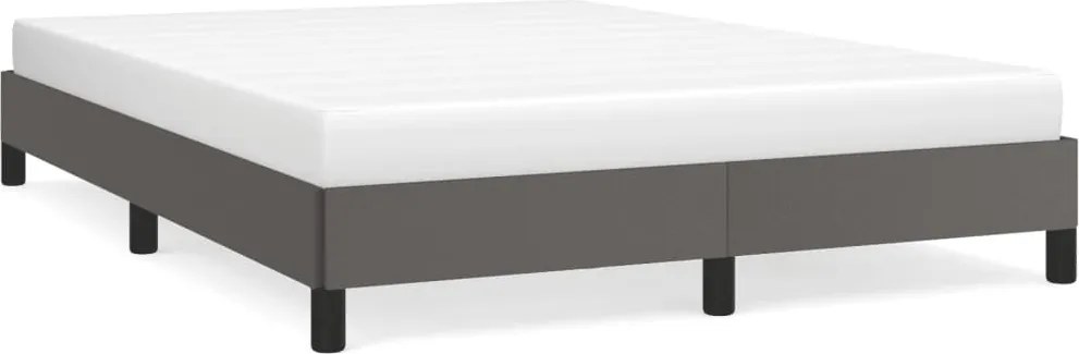 vidaXL Cadru de pat, gri, 140x190 cm, piele ecologică