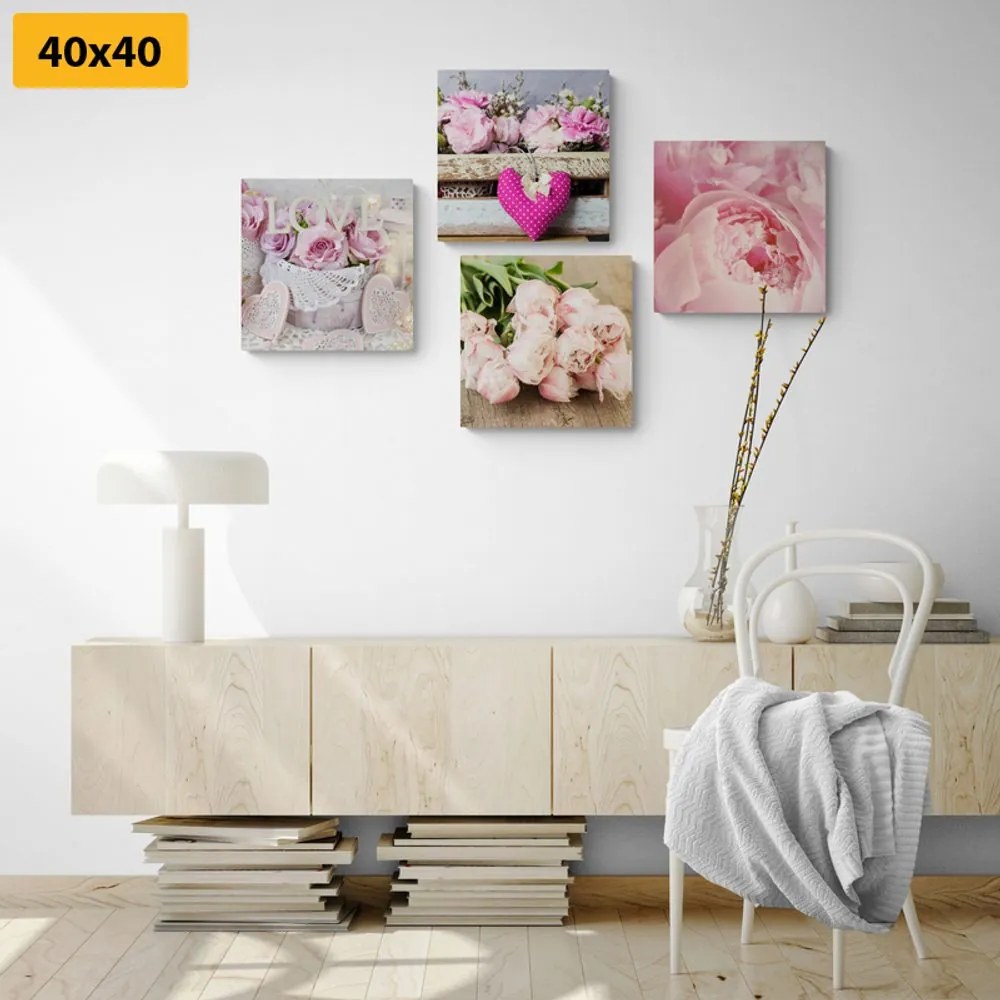 Set tablouri flori în stilul vintage