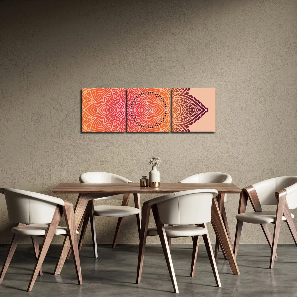 Tablou - Mandala artă (cu ceas) (90x30 cm)