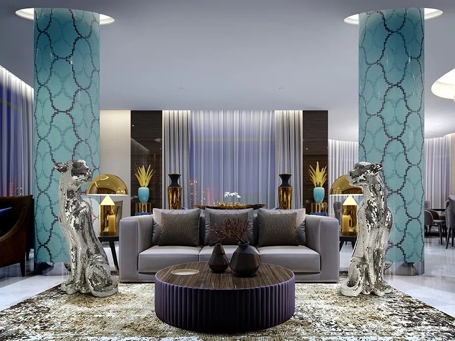 Figurina decorativa design lux Leopard Baguira RIGHT SV-523306