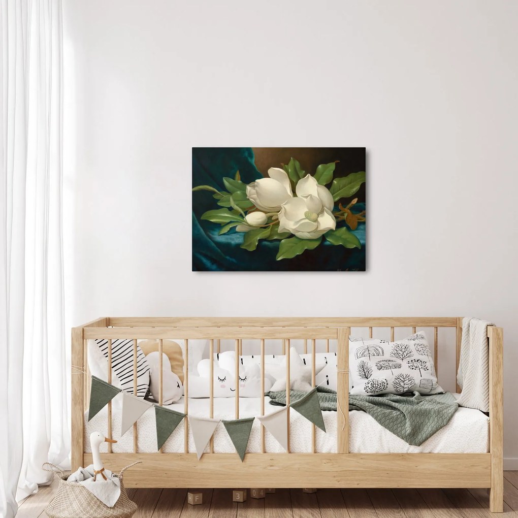 Tablou - Martin Johnson Heade, Giant Magnolias on a Blue Velvet Cloth, reproducere (70x50 cm)
