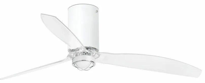 Lustra cu Ventilator si telecomanda MINI TUBE M LED alb mat/transparent
