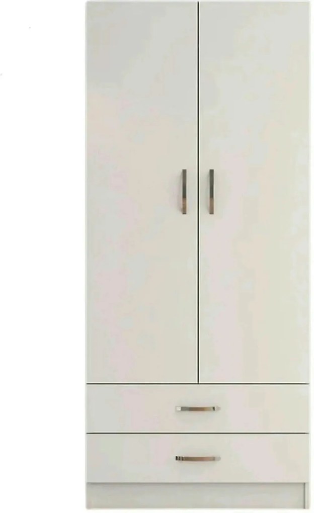 Dulap GRD0401, alb, PAL melaminat, cu 2 usi si 2 sertare, 80x47x182 cm