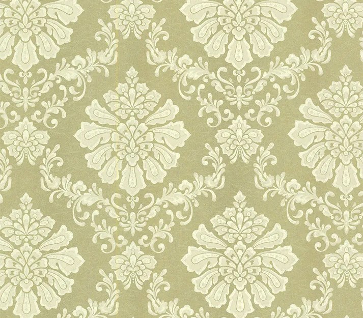 Tapet Broughton, Gold Metallic Luxury Damask, 1838 Wallcoverings, 5.3mp / rola