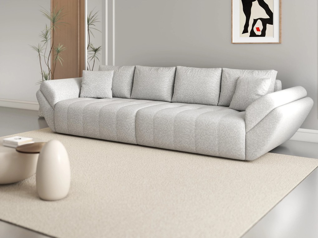 Canapea extensibilă dumonde cu ladă de depozitare si sezut confortabil din spuma high-density, Berlin Euphoria Dove 300x100 cm
